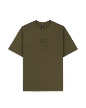 3D Embroidered Logohead Heavy Weight T-Shirt - Olive