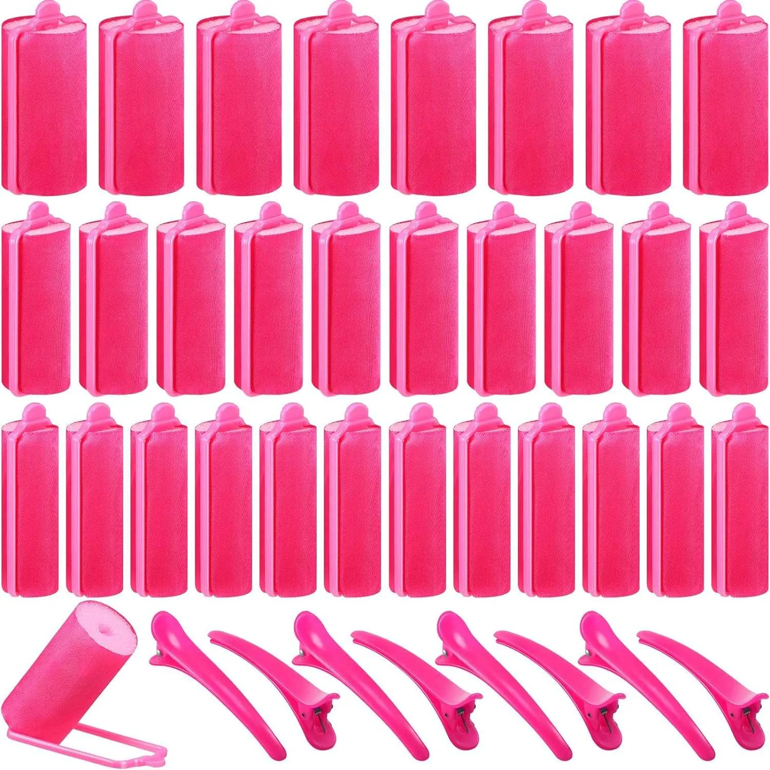 40 Pieces Sponge Hair Rollers Set (Black, Multi-Size)