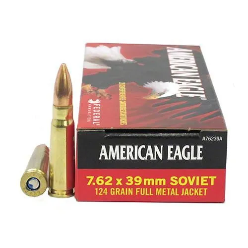 7.62x39 Soviet - American Eagle, 124 Grains, Full Metal Jacket, Per 20