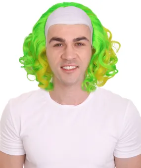 Adult Men's One Size Green Clown Wig| Perfect for Halloween| Flame-retardant Synthetic Fiber