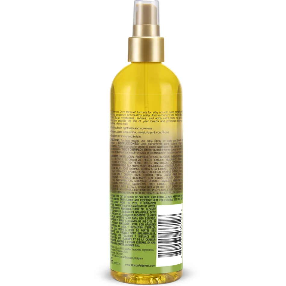 African Pride Olive Miracle Extra Shine Braid Sheen Spray 355 ml