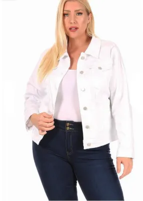 Amaryllis, Women’s Plus Size Denim Jacket, White