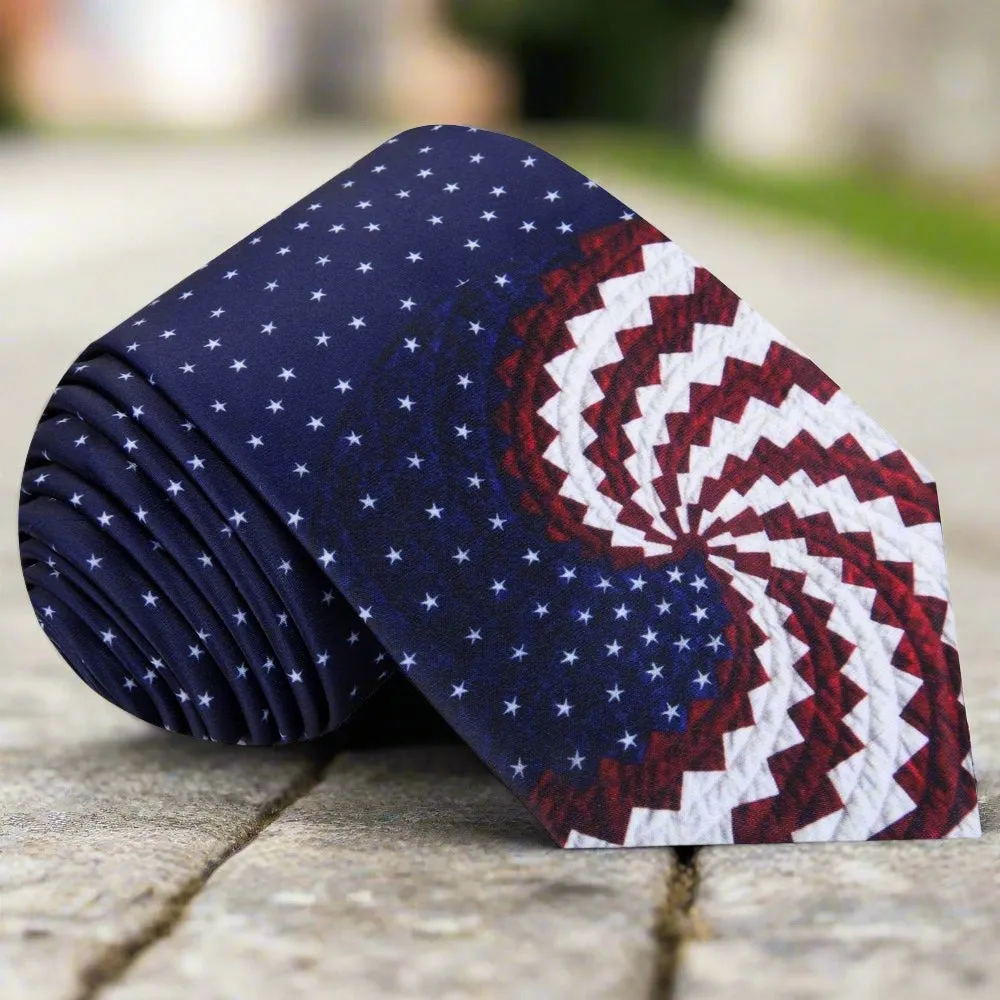 American Flag Swirl Necktie