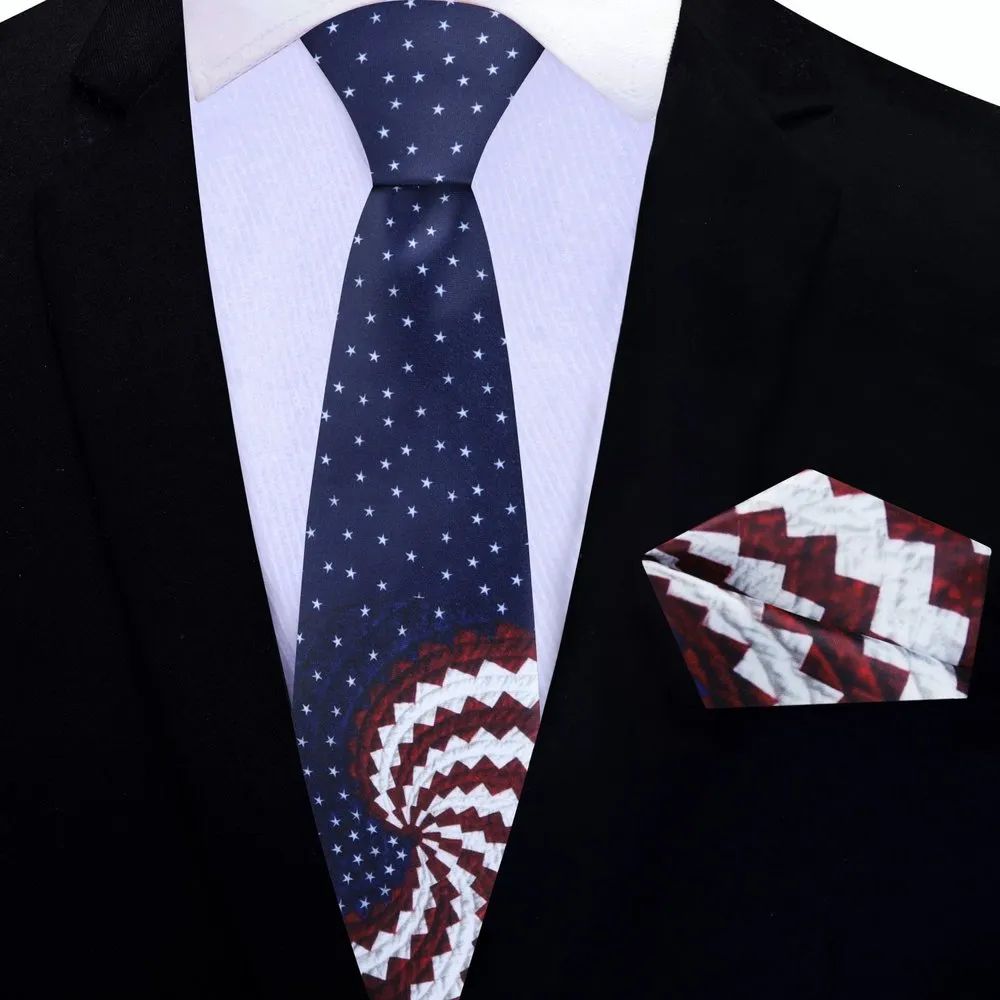 American Flag Swirl Necktie