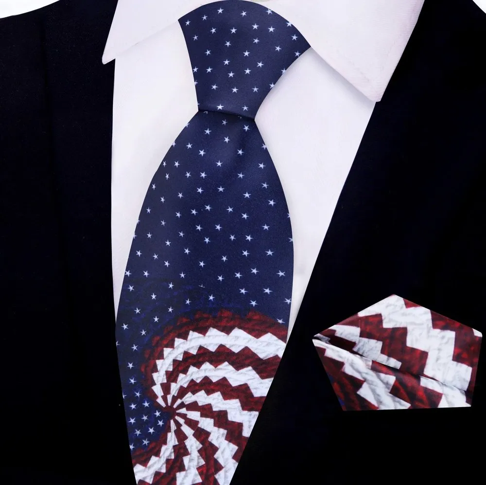 American Flag Swirl Necktie