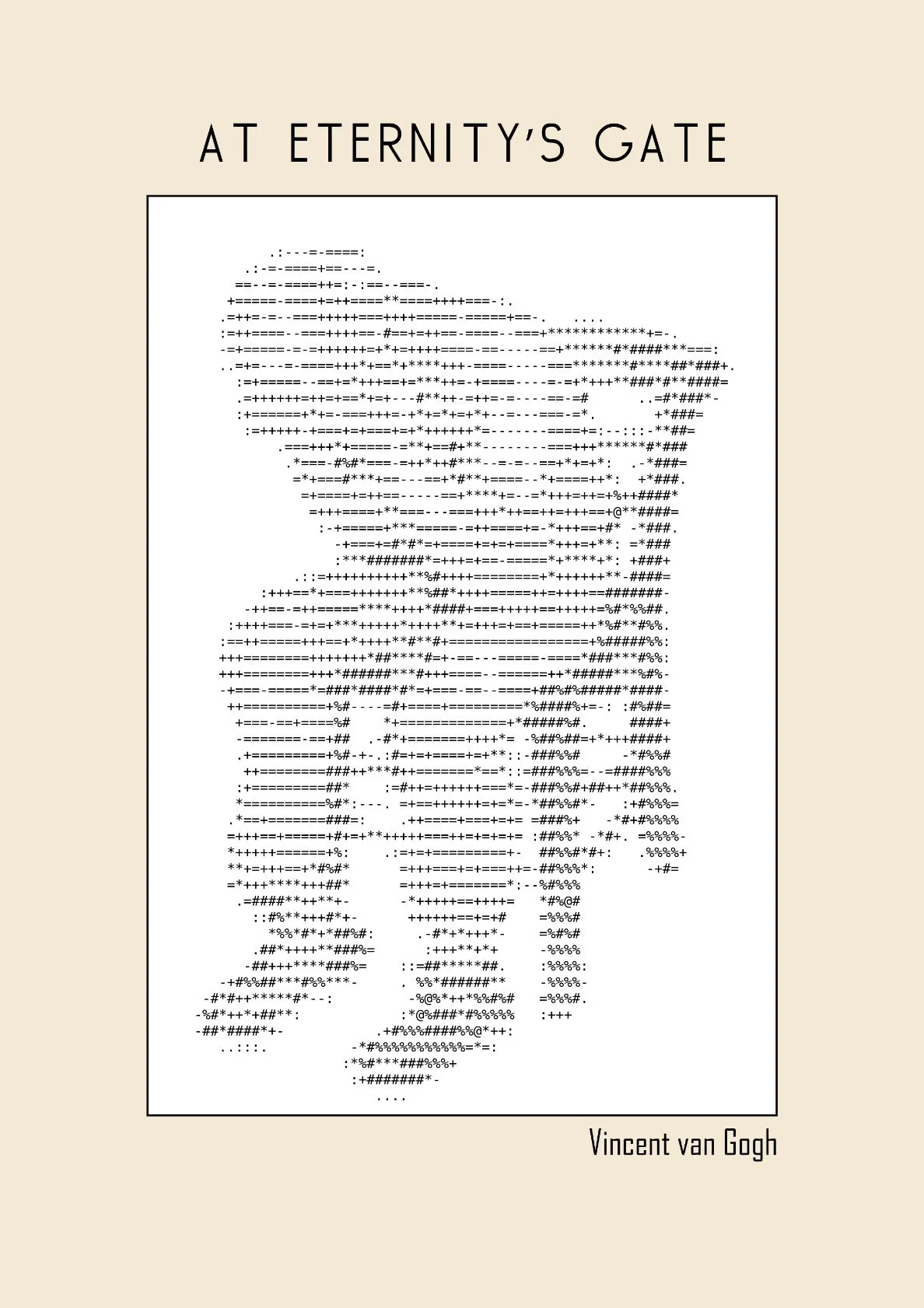 At Eternity’s Gate – Vincent van Gogh (Ascii art)