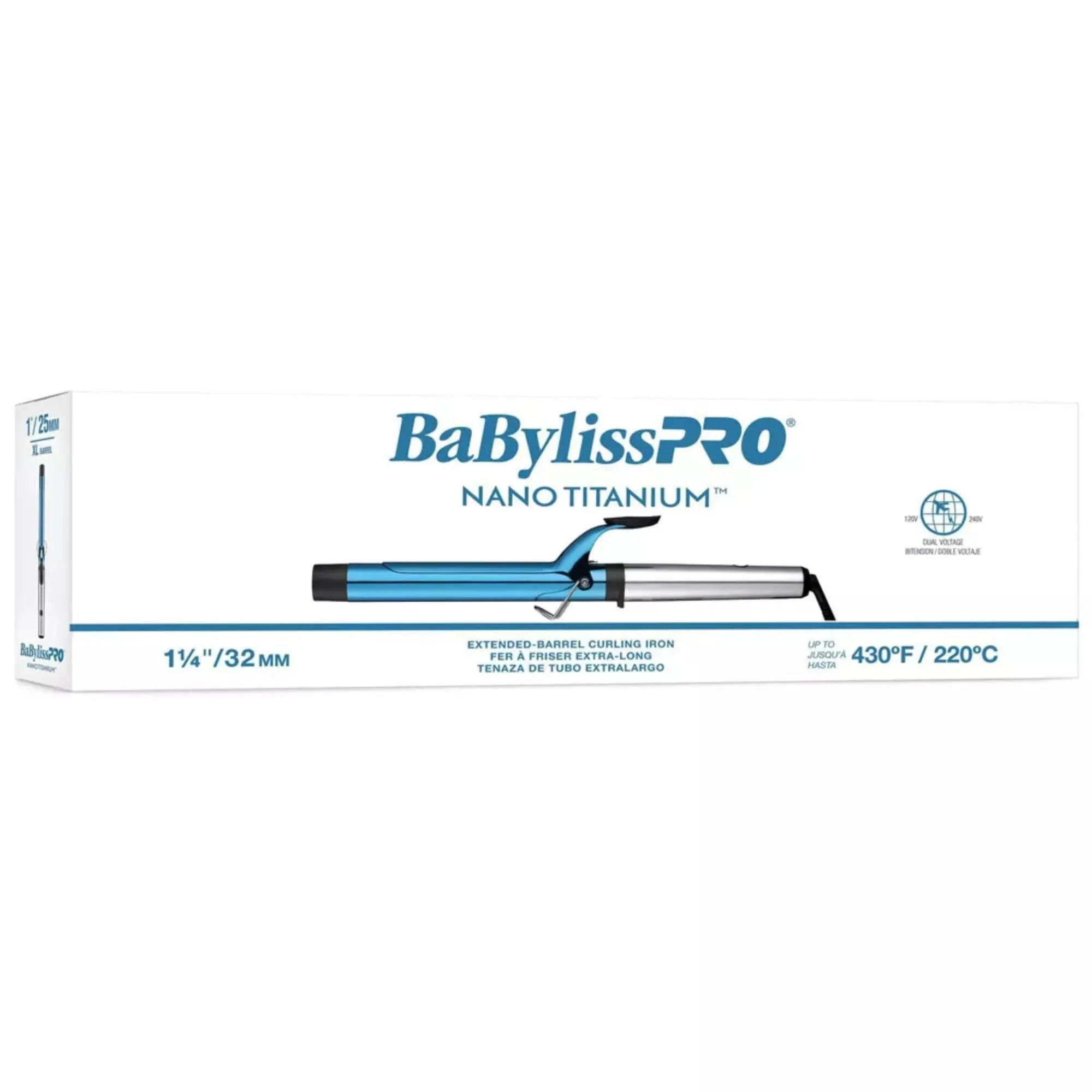 BabylissPRO Nano Titanium 1.25" Extended Barrel Curling Iron - Item No. BNTW125XLUC