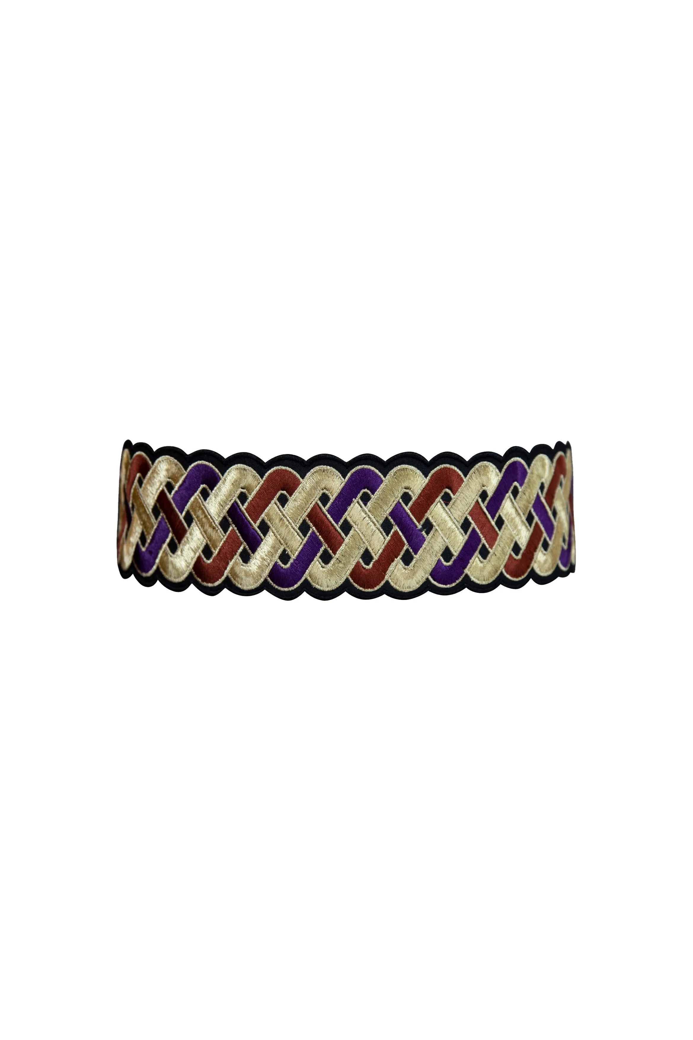 Black Gisou Belt - Gold, Brick & Purple