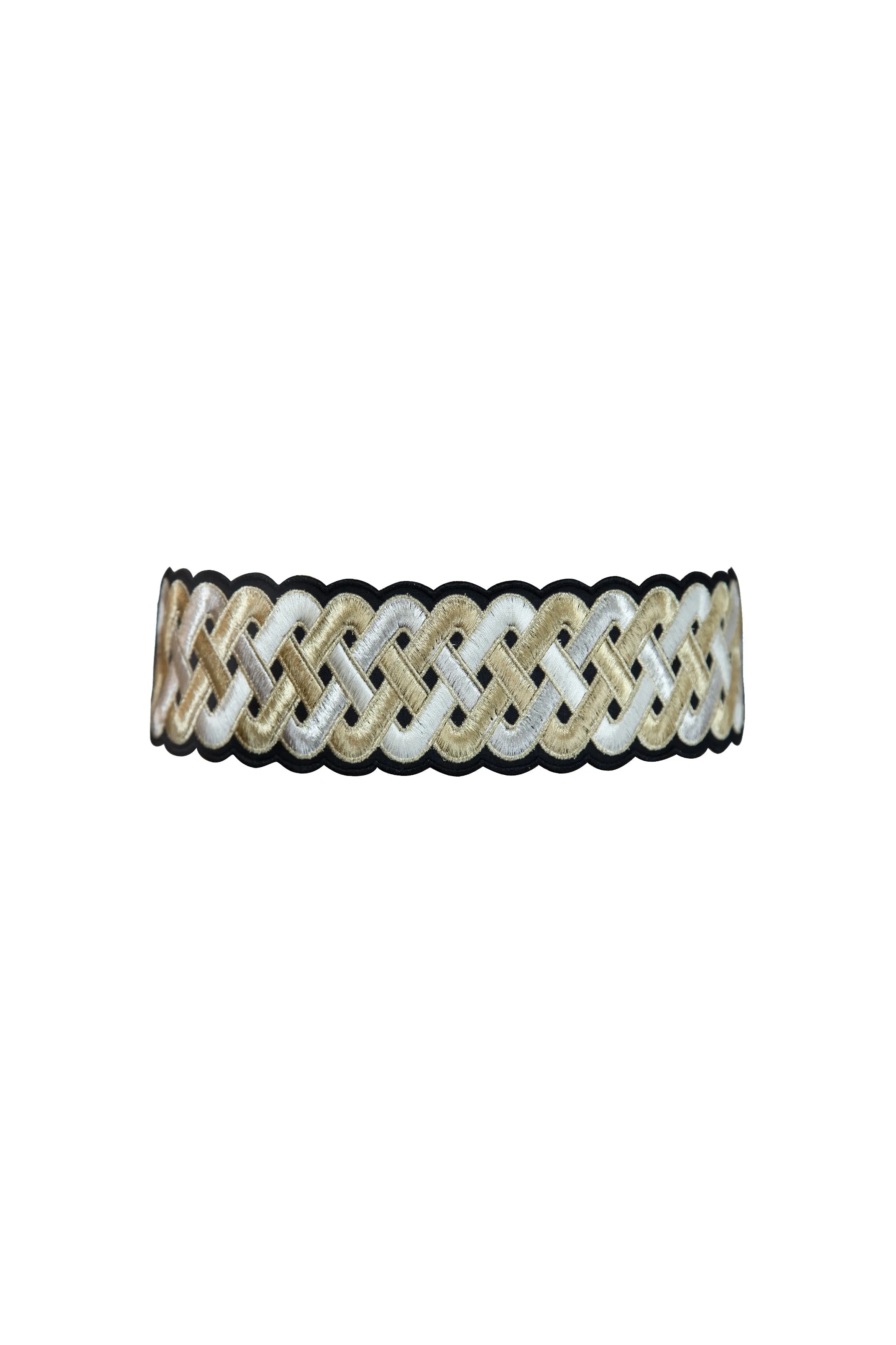 Black Gisou Belt - Gold, Ivory & Silver