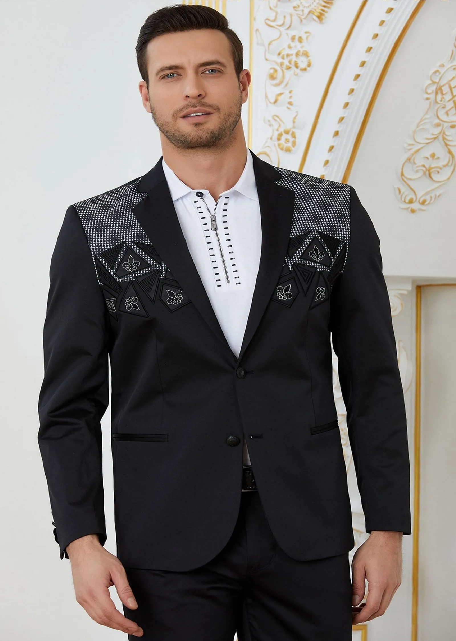 Black Mirror Embroidery Blazer