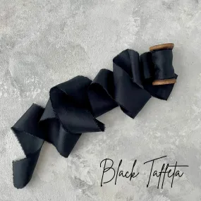 Black Silk Raw Edge Ribbon