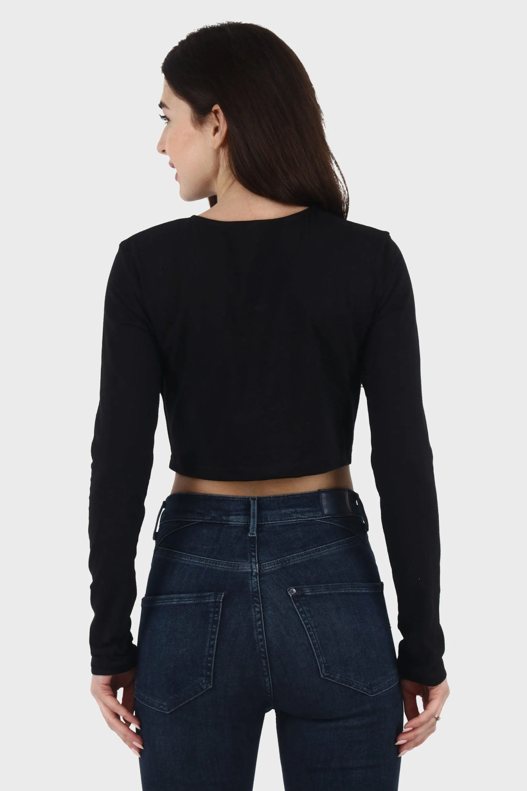 Black Solid Top with Front Zipper