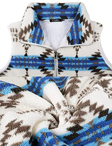 Blue Skies Aztec Sherpa Fleece Vest