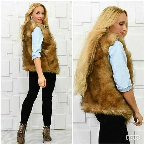 Brown Faux Fur Vest