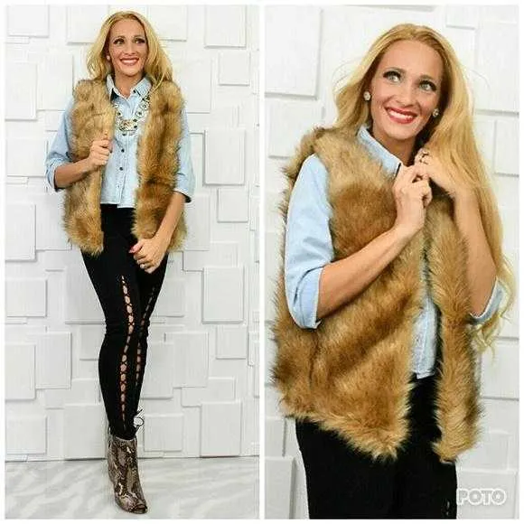 Brown Faux Fur Vest