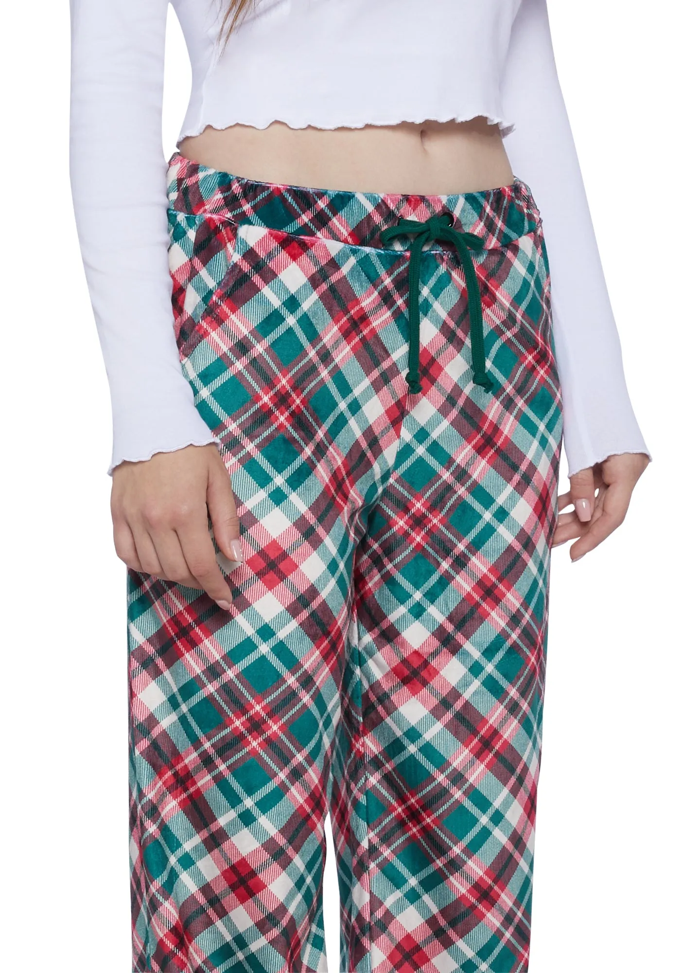 Candy Cane Plaid Sweatpants