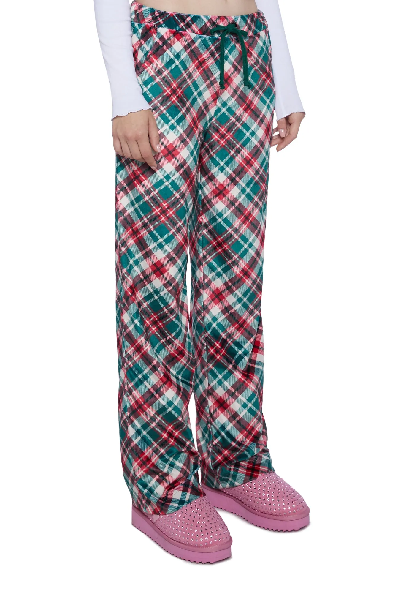 Candy Cane Plaid Sweatpants