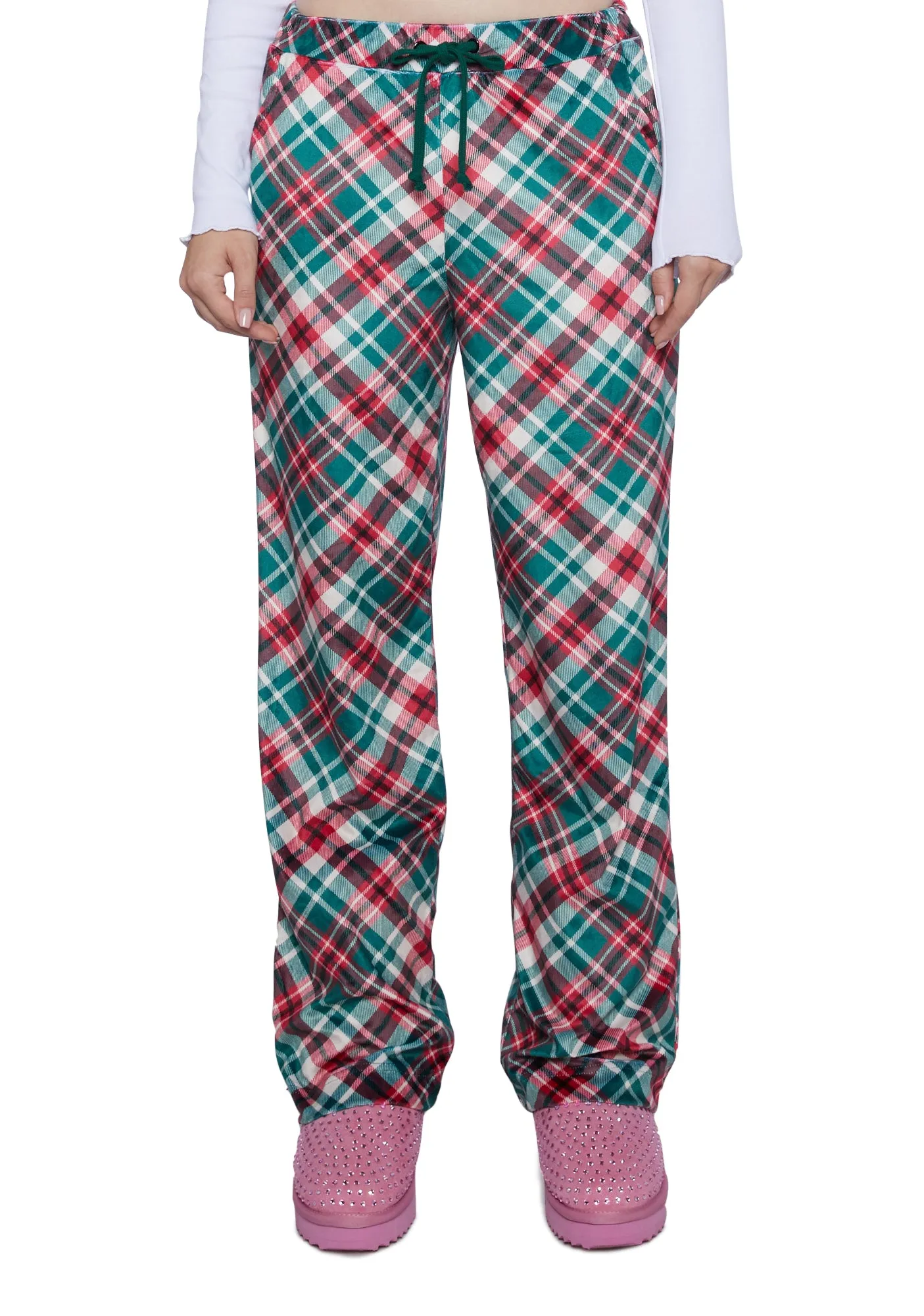 Candy Cane Plaid Sweatpants