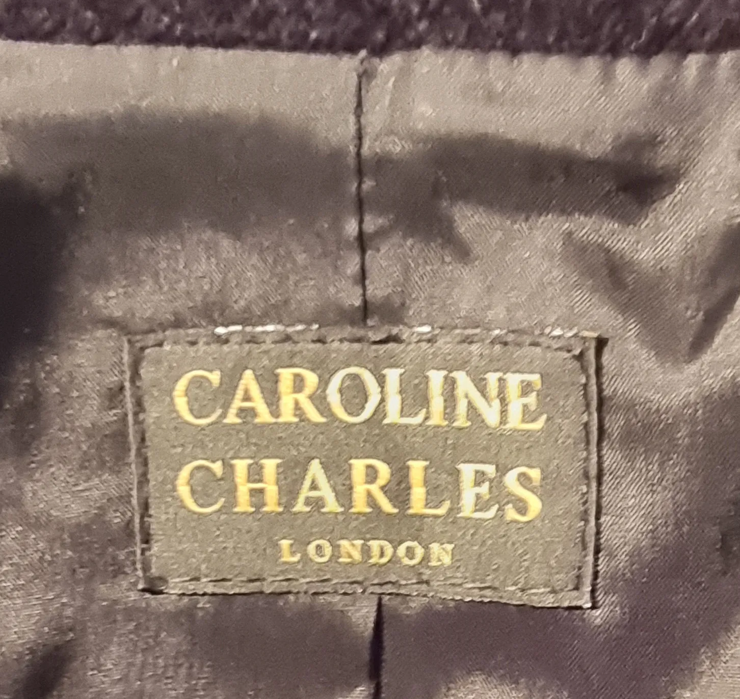 Caroline Charles London Black Textured Jacket Wool Blend Jacket UK 16 US 12 EU 44