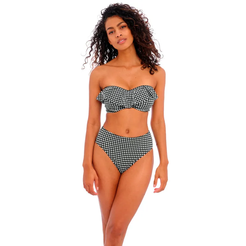 Check In Bandeau Bikini Top Black White - Freya Swim