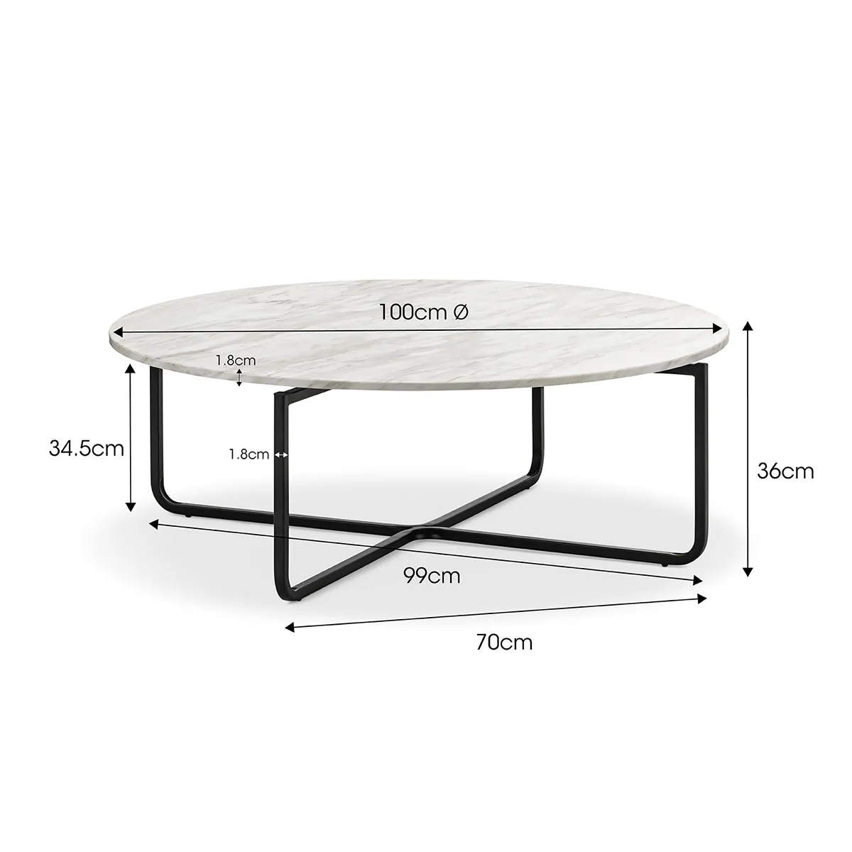 Clarina Round Marble Coffee Table