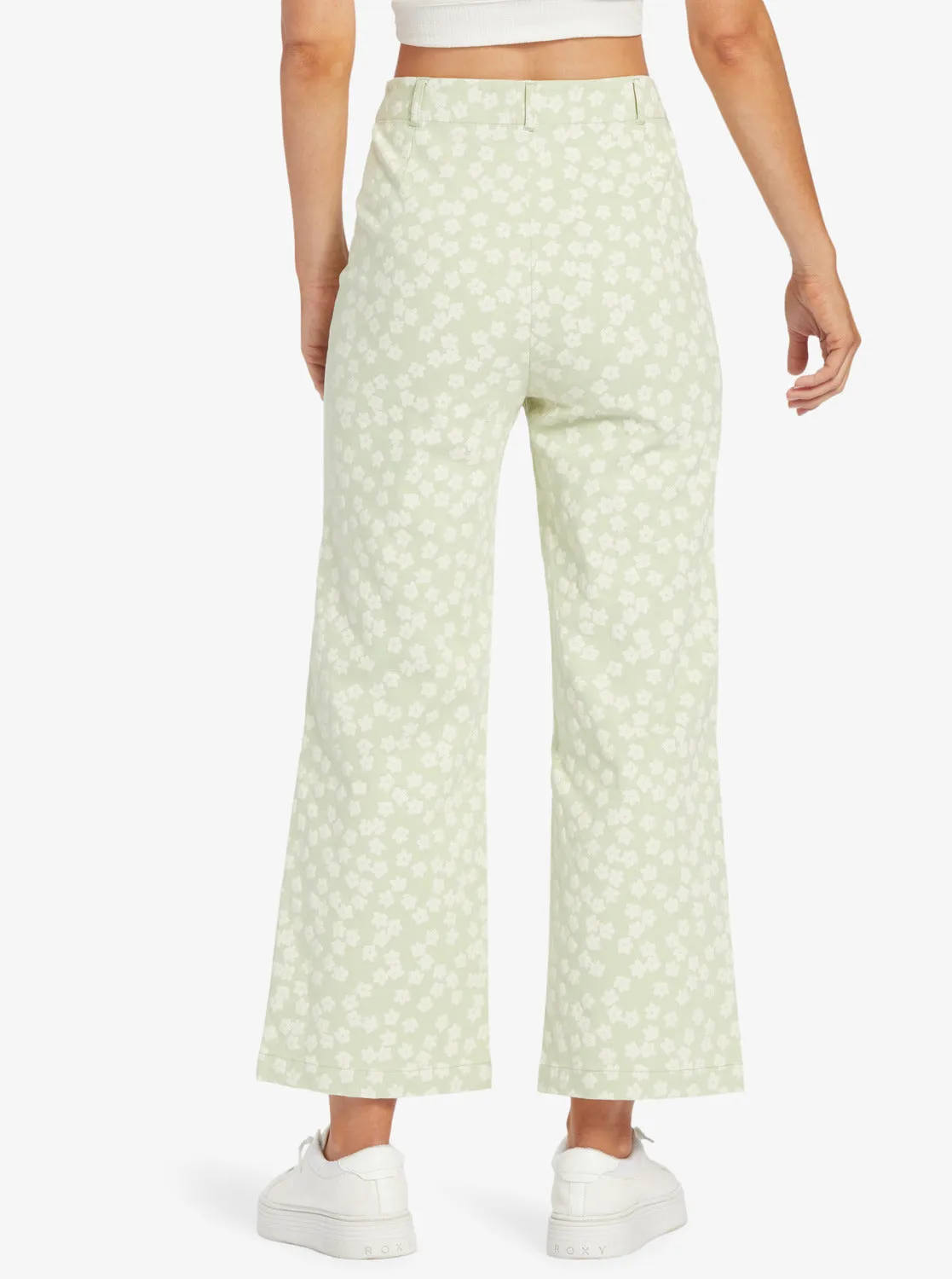 Coastal Cruiser Printed Pants - Quiet Green Floral Delight Sm