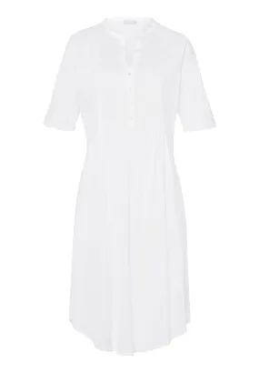 Cotton Deluxe Button Front Cotton Sleep Shirt | White 77954-101