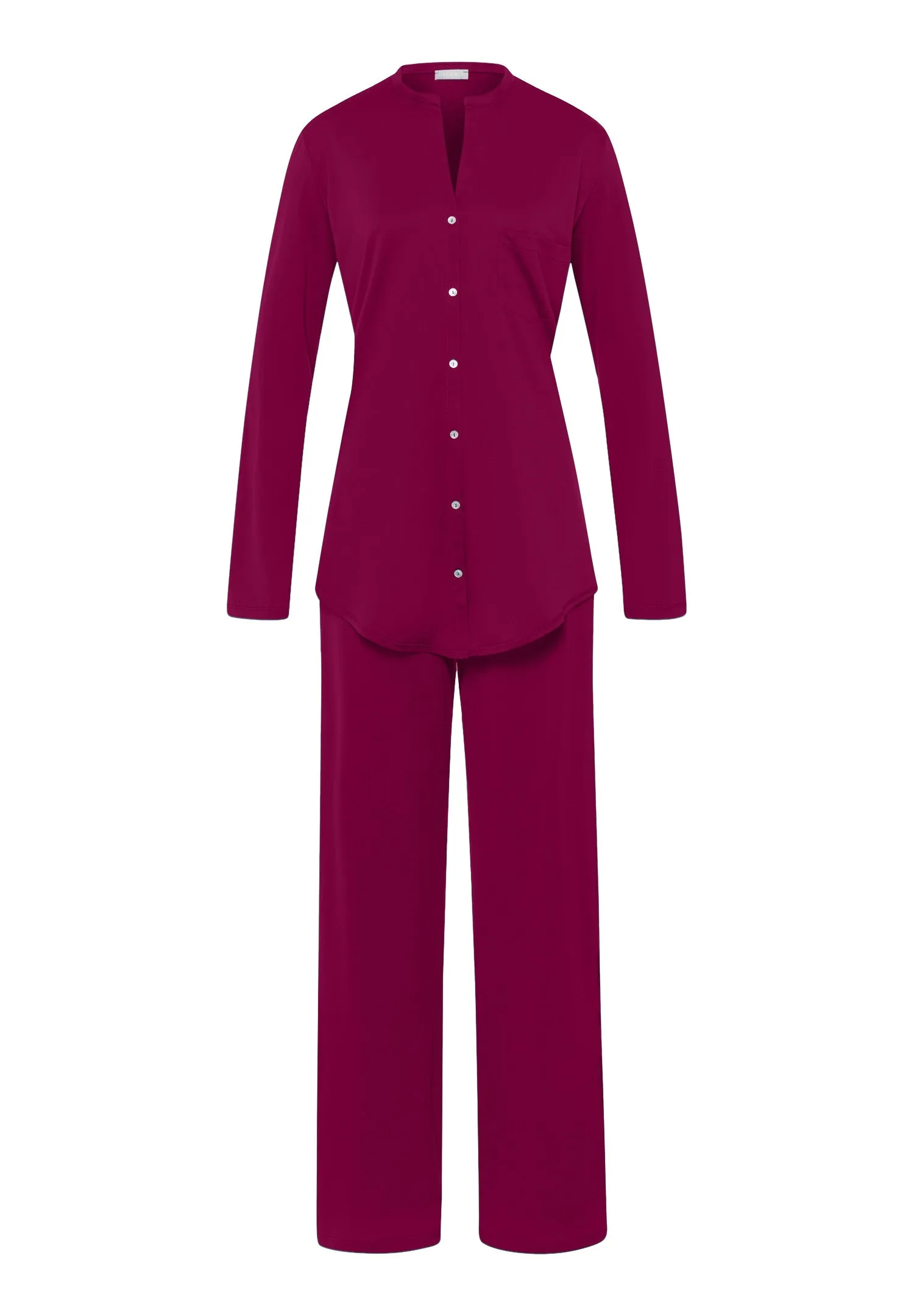 Cotton Deluxe Cotton Button Front Pajama Set  | Deep Poppy 77956-2405