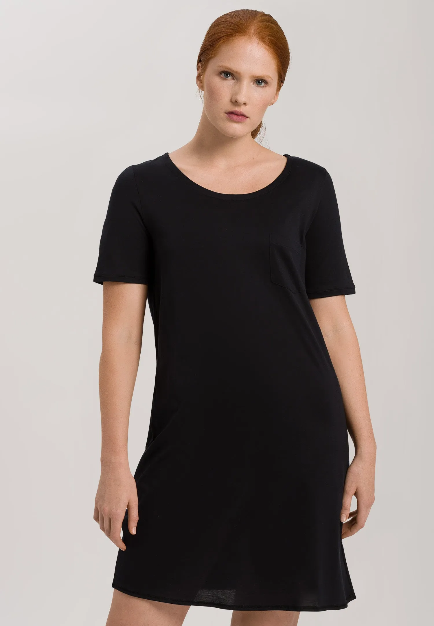 Cotton Deluxe Round Neck Cotton Nightgown | Black 77953-019