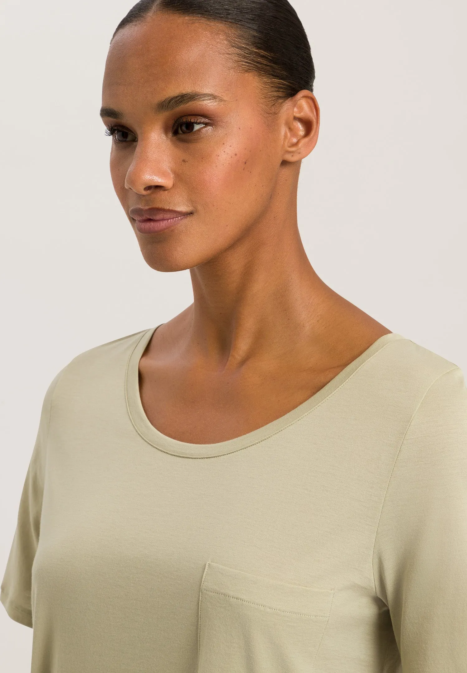 Cotton Deluxe Round Neck Cotton Nightgown | Moss Green 77953-2720