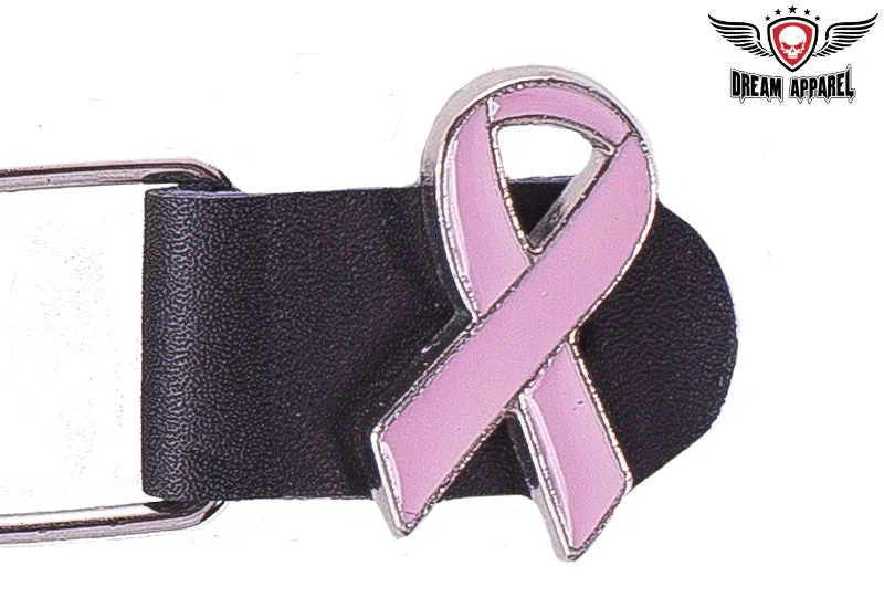 Double Chain Cancer Awareness Ribbon Motorcycle Vest Extender