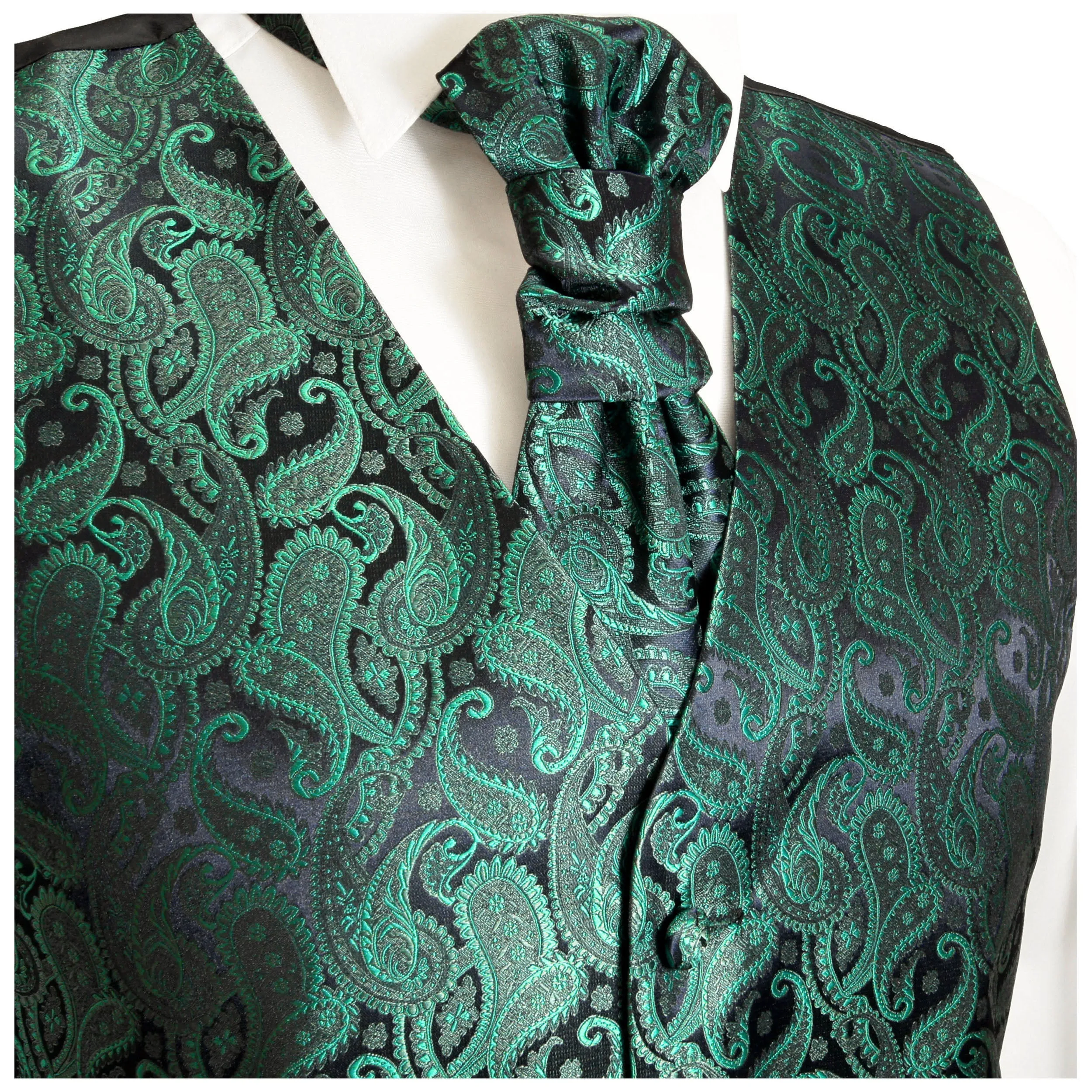 Emerald Paisley Tuxedo Vest Set