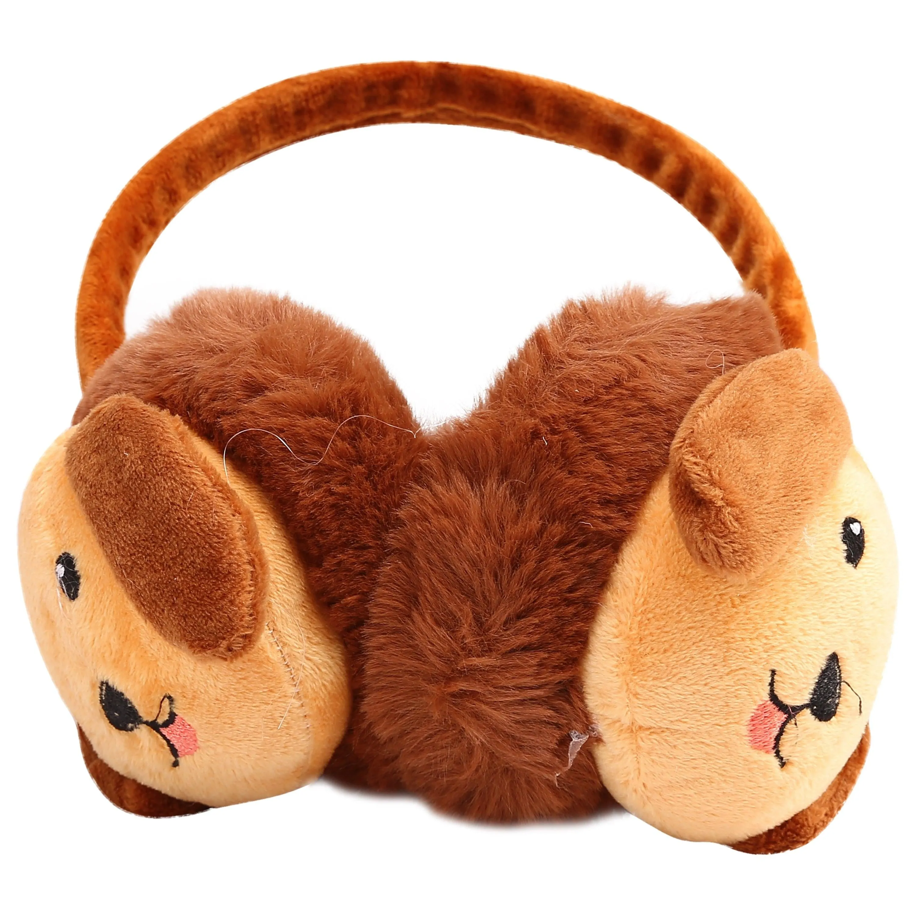 FabSeasons Brown Winter Outdoor Puppy face Ear Muffs