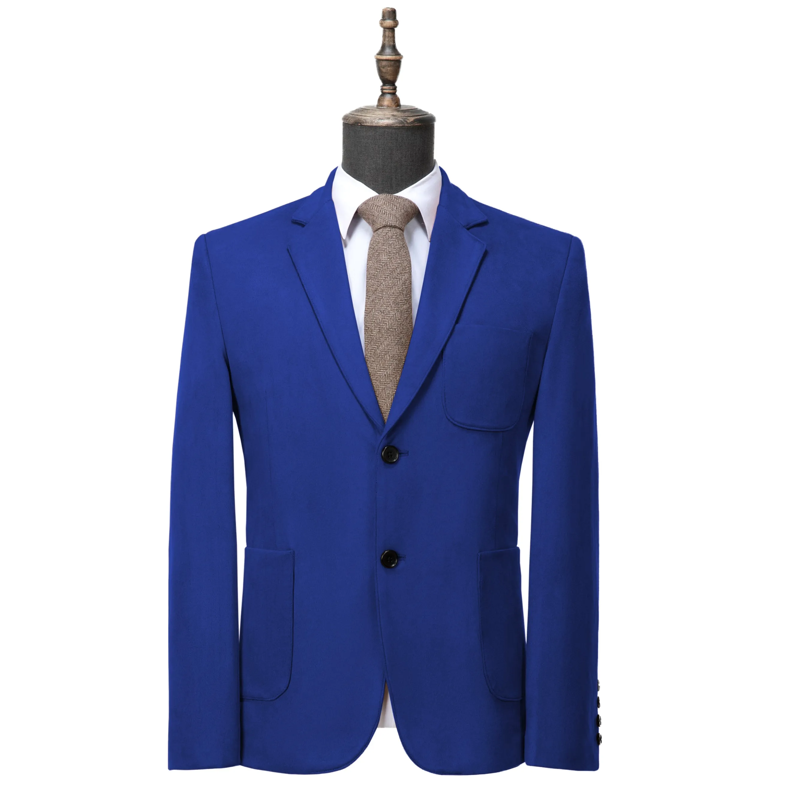 Fashion Men's Fashion Suede Notch Lapel Blazer Denim Jacket