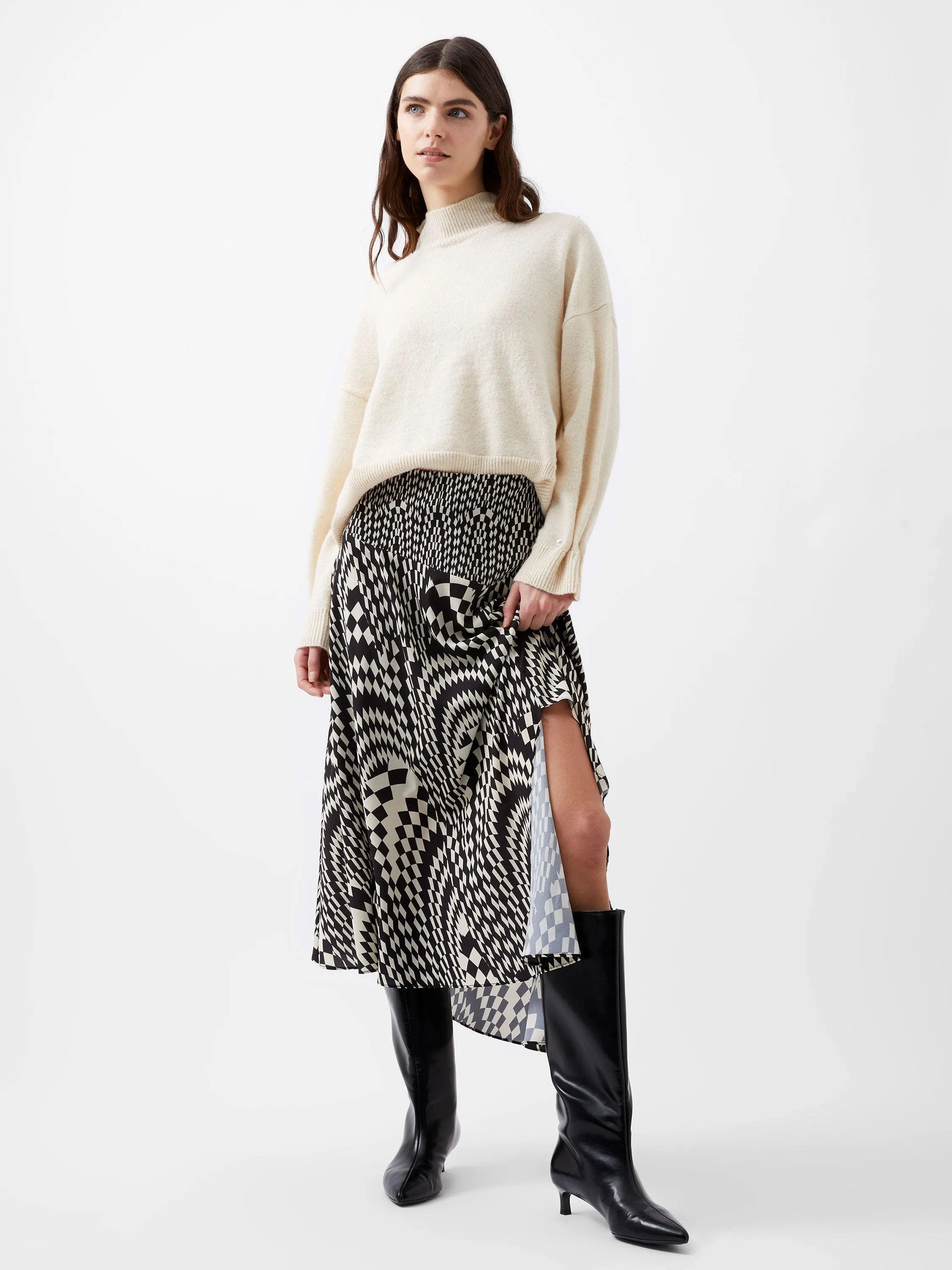 Fern Arie Crepe Asymmetrical Skirt