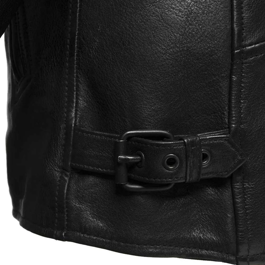 First Mfg Mens Night Rider Vented Leather Motorcycle Jacket