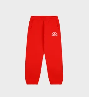 Fitness Group Kids Sweatpant - Bright Red/White