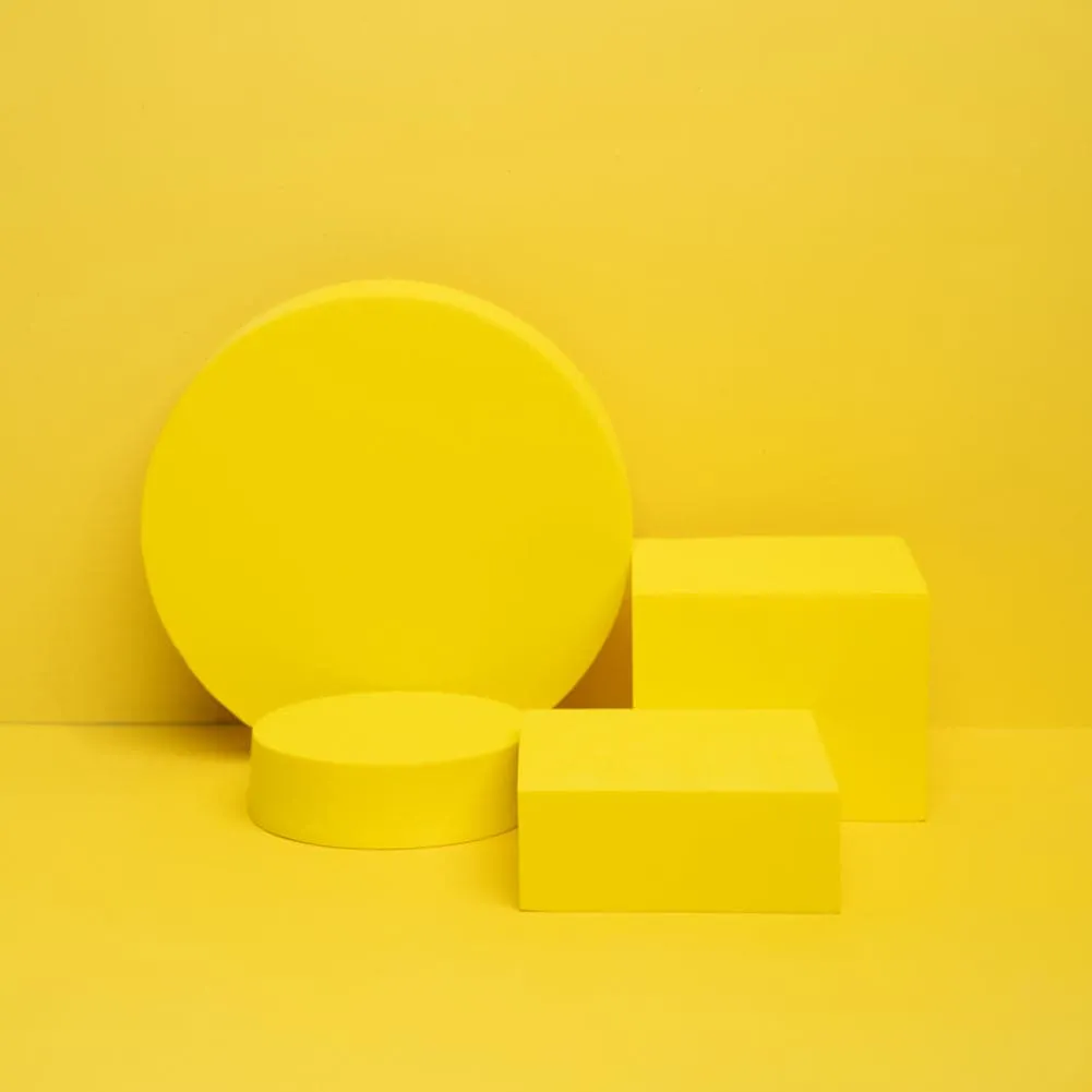 Geometric Foam Styling Props For Photography - Canary Yellow 4 Pack