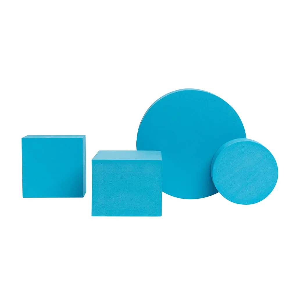 Geometric Foam Styling Props For Photography - Capri Blue 4 Pack