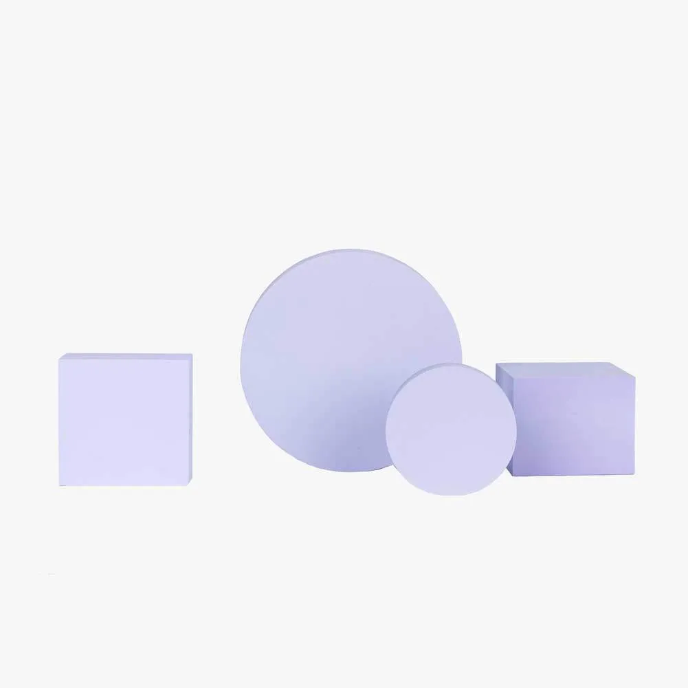 Geometric Foam Styling Props For Photography - Periwinkle Purple 4 Pack