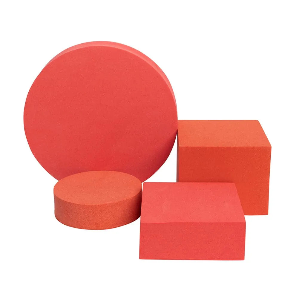 Geometric Foam Styling Props For Photography - Red Velvet 4 Pack