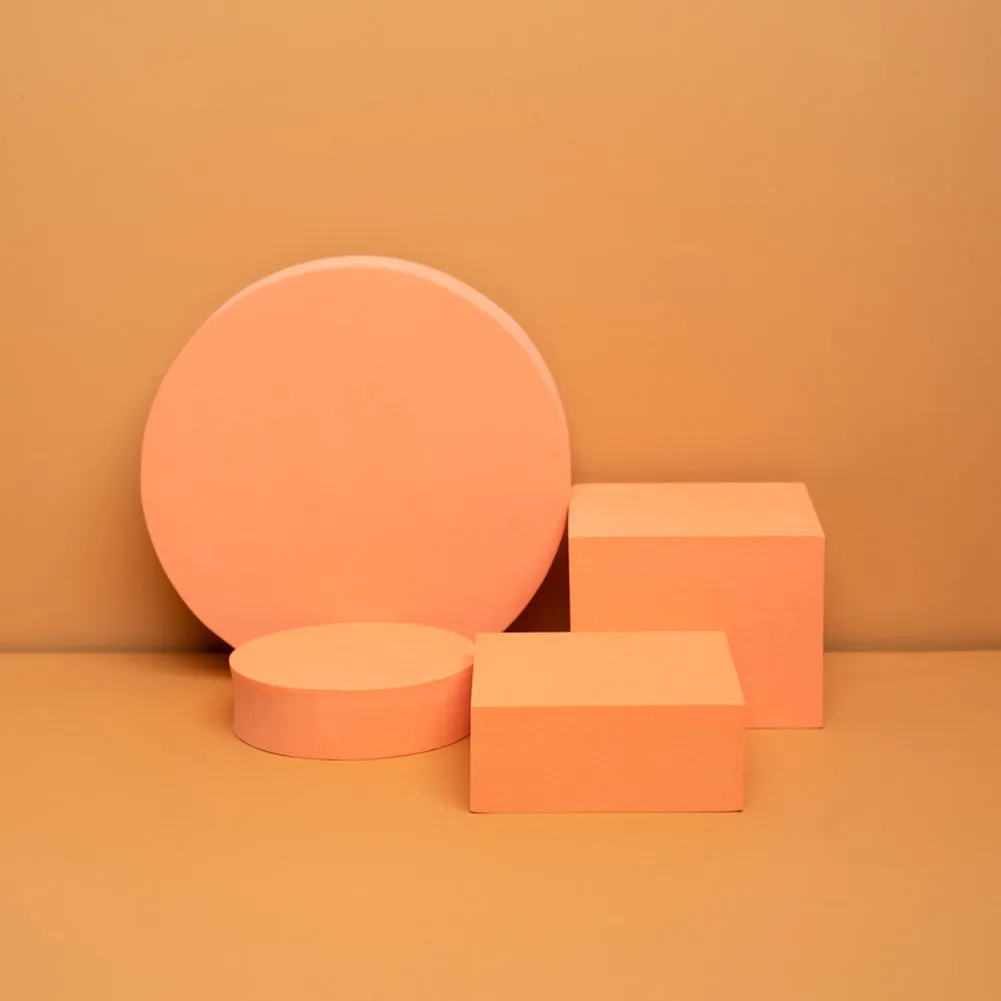 Geometric Foam Styling Props For Photography - Rockmelon Orange 4 Pack