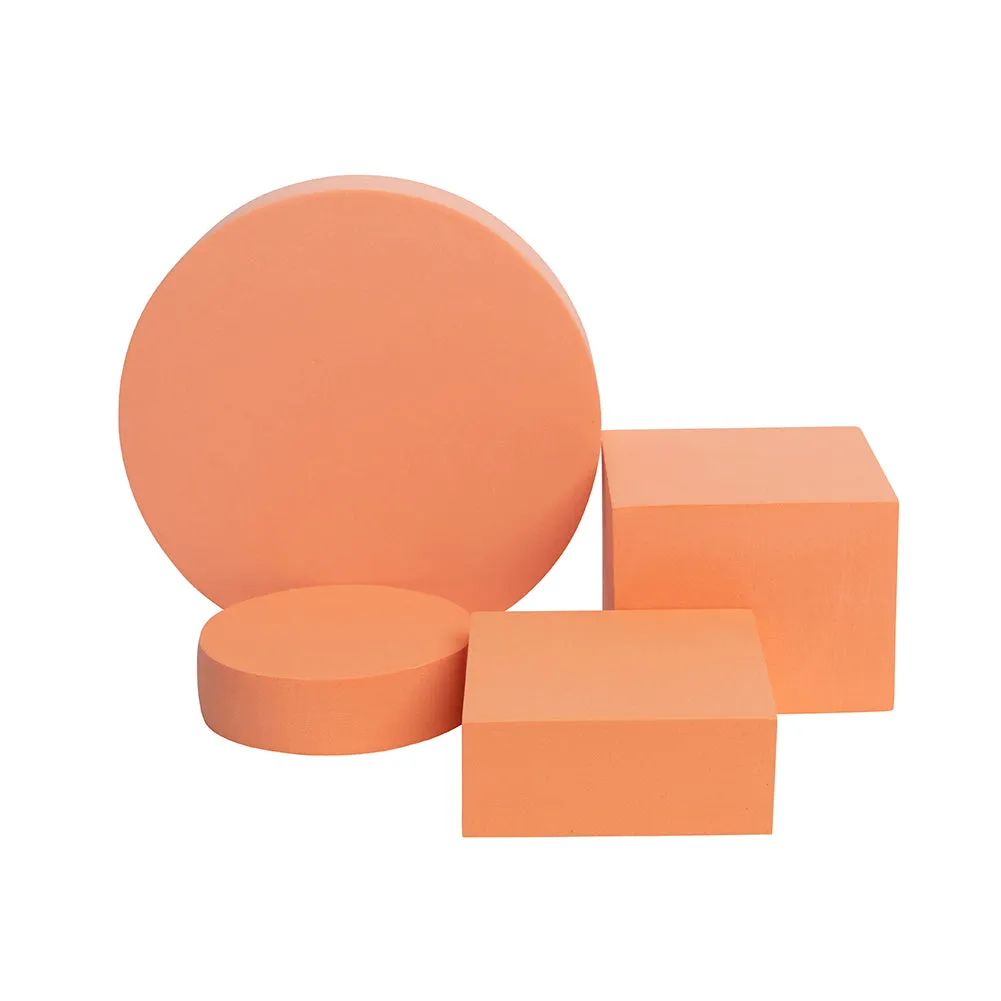 Geometric Foam Styling Props For Photography - Rockmelon Orange 4 Pack