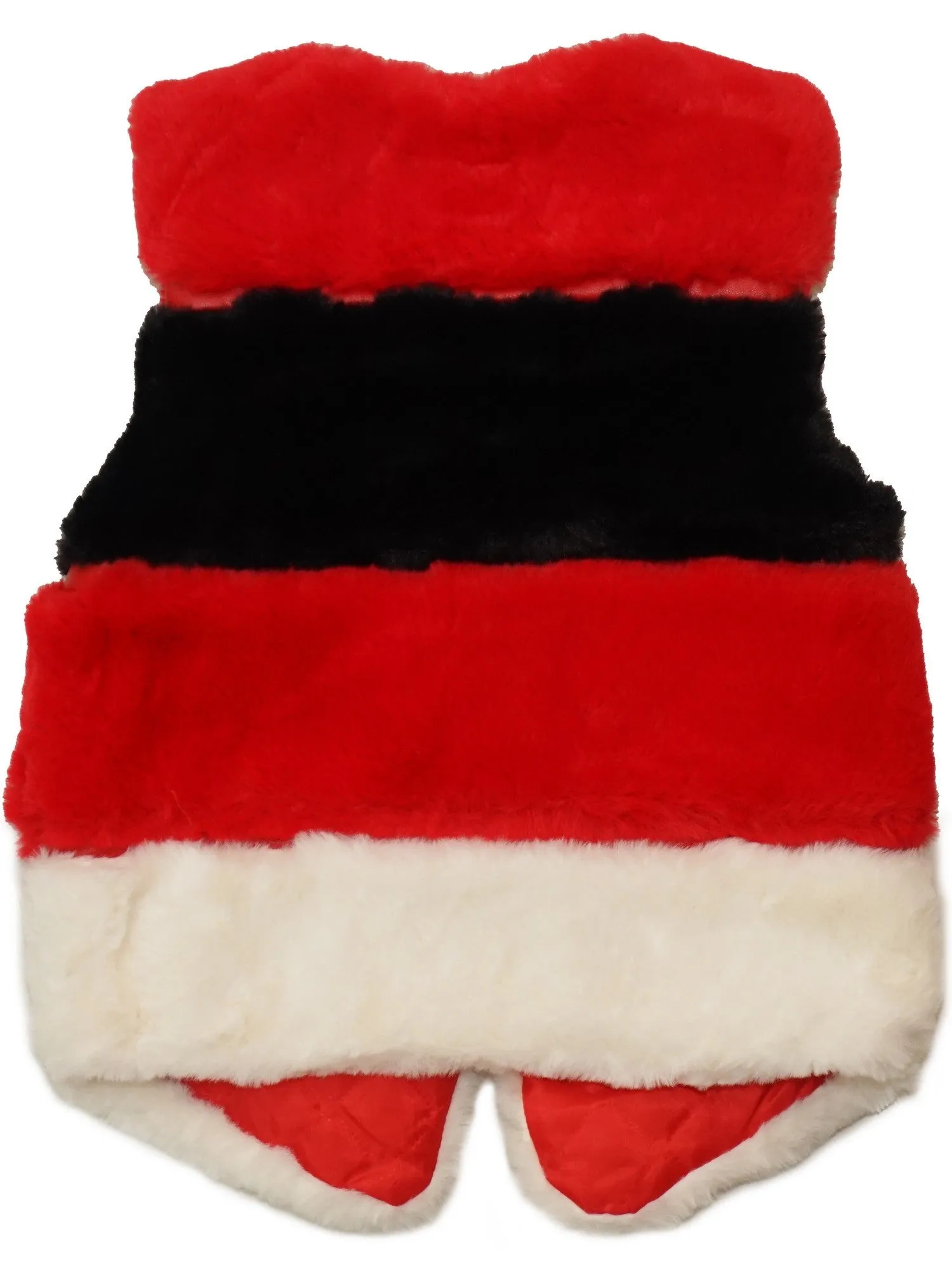 Girls Red Black White Panel Soft Plush Sleeveless Vest 9M-8