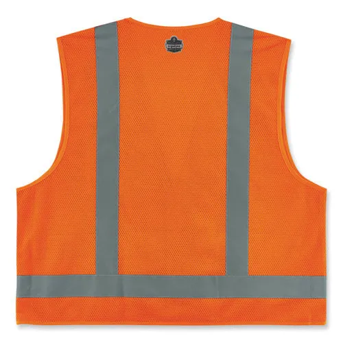 Glowear 8249z-s Single Size Class 2 Economy Surveyors Zipper Vest, Polyester, Medium, Orange, Ships In 1-3 Business Days