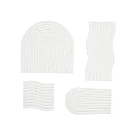 Grooved Arch Wave Photography Styling Handmade Plaster Props - 4 Pack (White Essence)