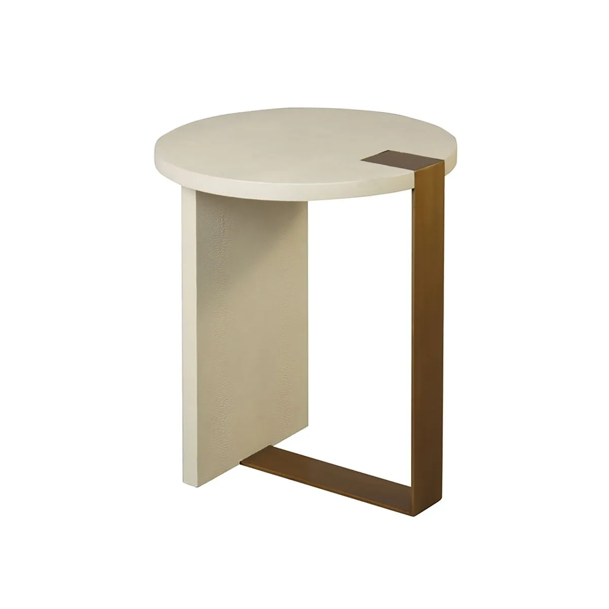 Harrington Cream Shagreen Side Table by Worlds Away