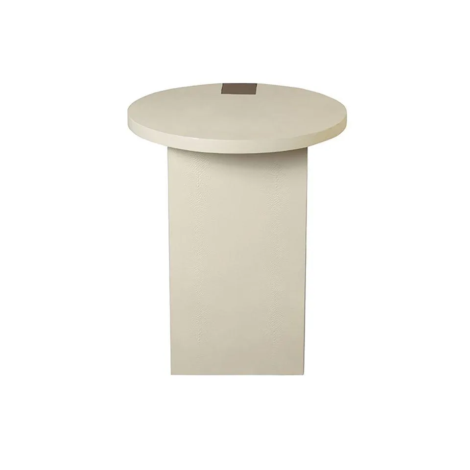 Harrington Cream Shagreen Side Table by Worlds Away