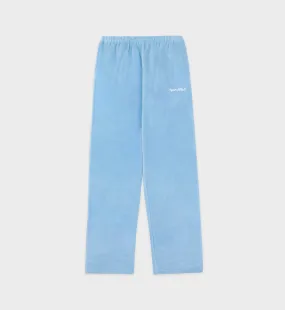 Health Ivy Velour Sweatpant - Sky Blue/White