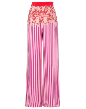 High Waist Silk Crepe Wide Leg Pant